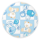 Teddybär überprüftes Muster Keramikknauf (Vorderseite)