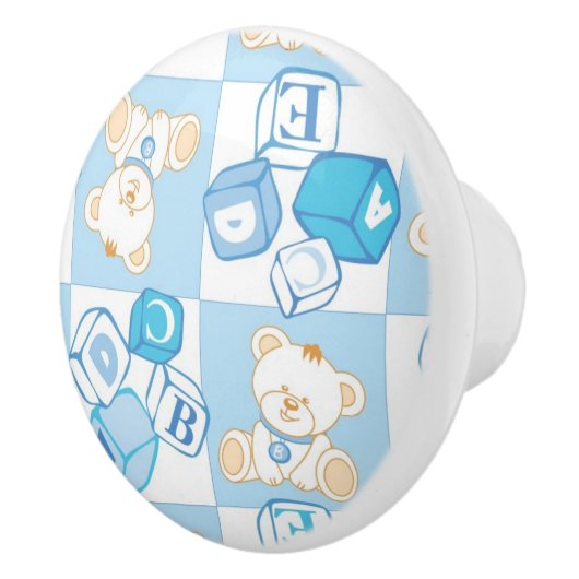 Teddybär überprüftes Muster Keramikknauf (Rechts)