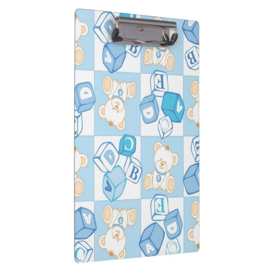 Teddybär überprüftes Muster Klemmbrett (Rechts)