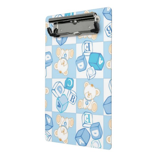 Teddybär überprüftes Muster Mini Klemmbrett (Gewinkelt2)