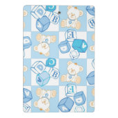 Teddybär überprüftes Muster Mini Klemmbrett (Rückseite)