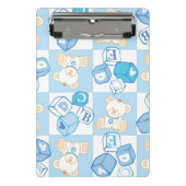 Teddybär überprüftes Muster Mini Klemmbrett (Vorderseite)