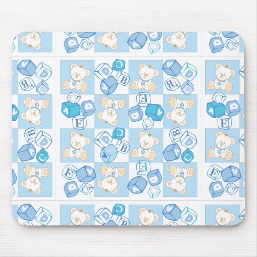 Teddybär überprüftes Muster Mousepad (Vorne)