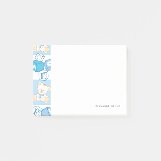 Teddybär überprüftes Muster Post-it Klebezettel (Vorderseite)