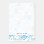 Teddybär überprüftes Muster Post-it Klebezettel (Vorderseite)