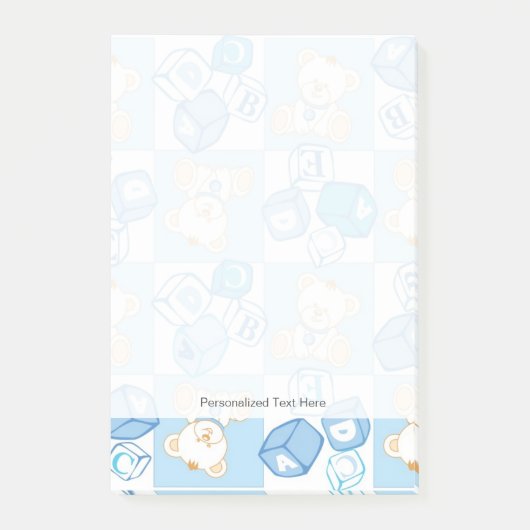 Teddybär überprüftes Muster Post-it Klebezettel (Vorderseite)