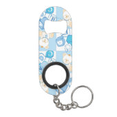 Teddybär überprüftes Muster Schlüsselanhängerflaschenöffner (Rückseite)