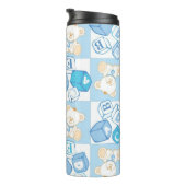 Teddybär überprüftes Muster Thermosbecher (Nach rechts gedreht)