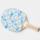 Teddybär überprüftes Muster Tischtennis Schläger (Seitenansicht)