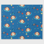 Teddybär UFO Geschenkpapier (Flach)