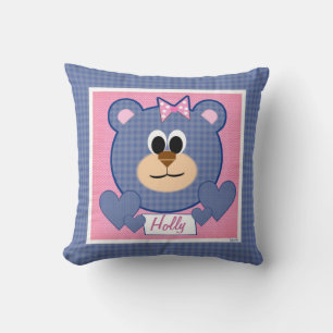 Teddybär Umarmungen und Küsse Rosa und Blau Kissen