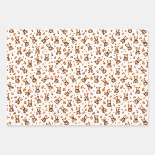 Teddybär und Blätter fallen Celebration (Vorderseite 2)