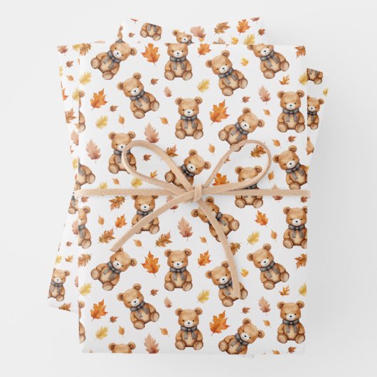 Teddybär und Blätter fallen Celebration (Beispiel)