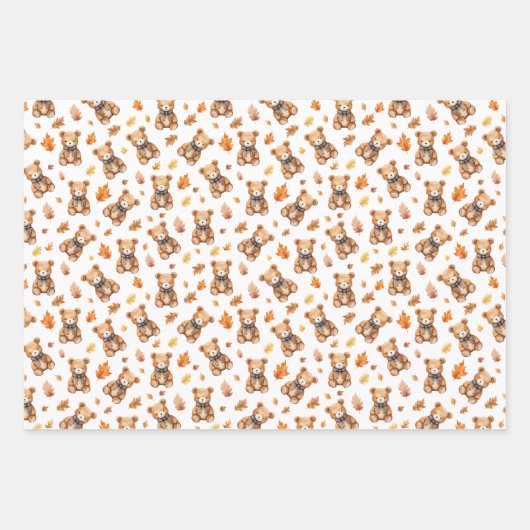 Teddybär und Blätter fallen Celebration (Vorderseite)