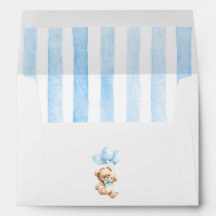 Teddybär und blaue Luftballons Junge Babyparty