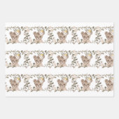 Teddybär und Blume Geschenkpapier Set (Vorderseite 2)