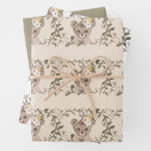 Teddybär und Blume Geschenkpapier Set (Beispiel)