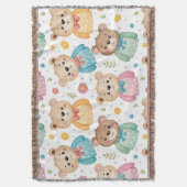 Teddybär und Blumen Decke (Vorderseite Vertikal)