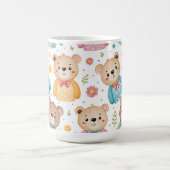 Teddybär und Blumen Kaffeetasse (Mittel)