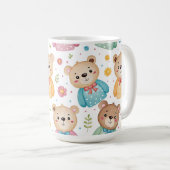 Teddybär und Blumen Kaffeetasse (VorderseiteRechts)
