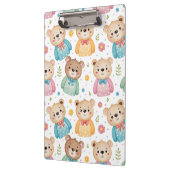Teddybär und Blumen Klemmbrett (Links)