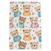 Teddybär und Blumen Mittlere Geschenktüte (Rückseite)