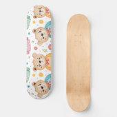 Teddybär und Blumen Skateboard (Vorderseite)