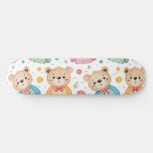 Teddybär und Blumen Skateboard (Horizontal)