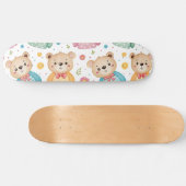Teddybär und Blumen Skateboard (Horizontal)