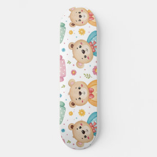 Teddybär und Blumen Skateboard