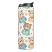 Teddybär und Blumen Thermosbecher (Nach links gedreht)