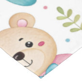Teddybär und Blumen Tischdecke (Schrägansicht)