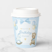 Teddybär und Rockpferd Pappbecher (Vorderseite)