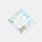 Teddybär und Rockpferd Serviette (Ecke)