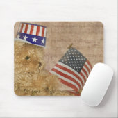 Teddybär unter amerikanischer Flagge Mousepad (Mit Mouse)