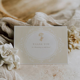 Teddybär Vintage-Baby-Einladungs-Dankeskarten Dankeskarte