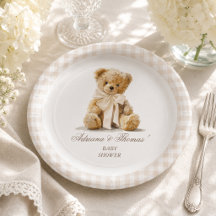 Teddybär Vintage Beige Babyparty