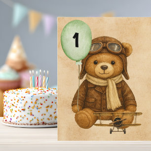 Teddybär Vintage-Flugzeug Süß Whimsical Maßgeschne Postkarte