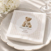 Teddybär Vintage Gingham Babyparty