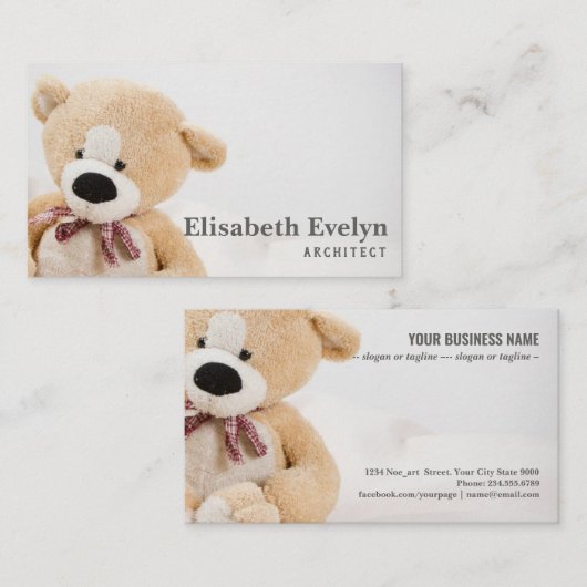 Teddybär Visitenkarte (Vorne/Hinten)