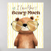 Teddybär Wandkunst Ich liebe dich sehr Poster (Vorne)