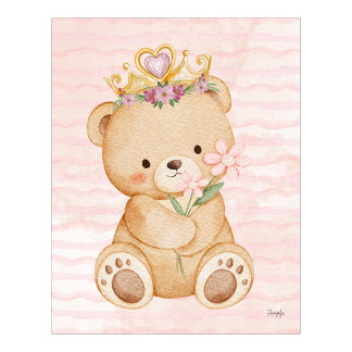Teddybär Wandkunst Poster Meine Prinzessin