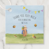 Teddybär Wasserfarbe, Abenteuer danke Geschenkanhänger (Vorderseite)