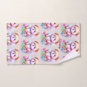 Teddybär Wasserfarben Pastell Badhandtuch Set (Handtuch)