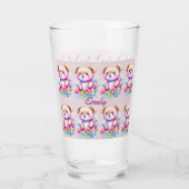 Teddybär Wasserfarben Pastell Glas (Rückseite)
