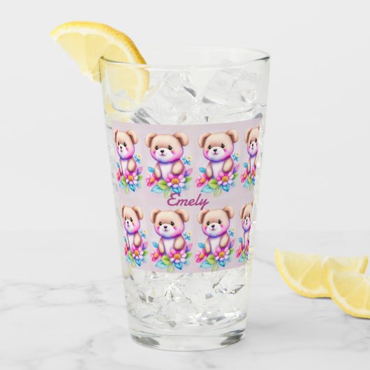Teddybär Wasserfarben Pastell Glas (Vorderseite Ice)