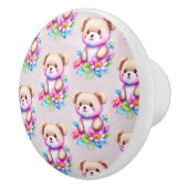 Teddybär Wasserfarben Pastell Keramikknauf (Rechts)