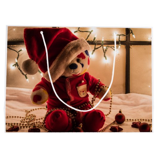 Teddybär-Weihnachtsgeschenk-Tasche Große Geschenktüte (Rückseite)