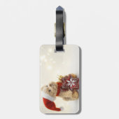 Teddybär, Weihnachtsmannmütze, Weihnachtsschmuck Gepäckanhänger (Rückseite vertikal)