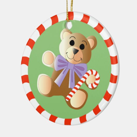Teddybär-Weihnachtsverzierung Keramik Ornament (Links)